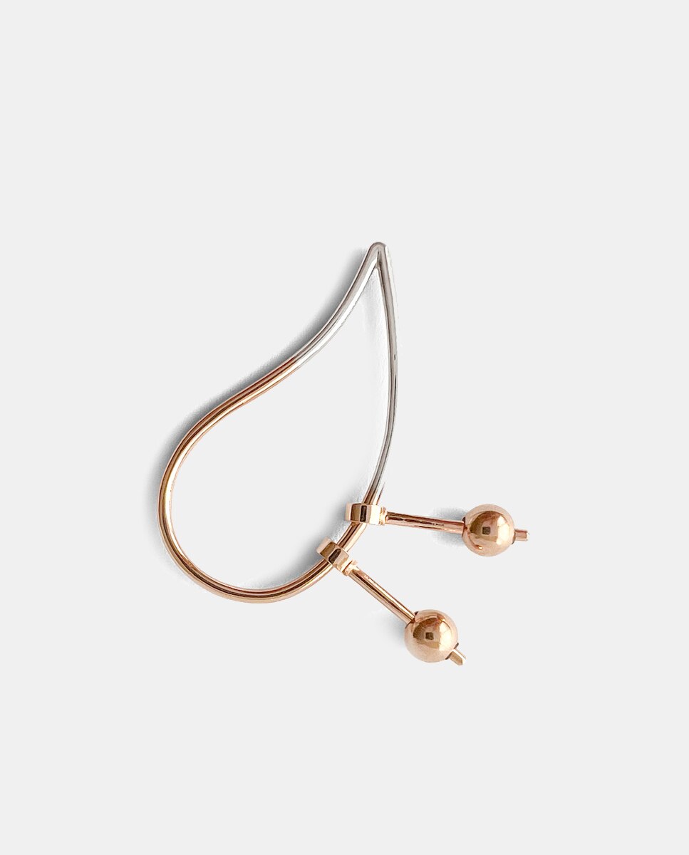 Sansoeurs - Piercing único Small Mixed Drop de oro bicolor.