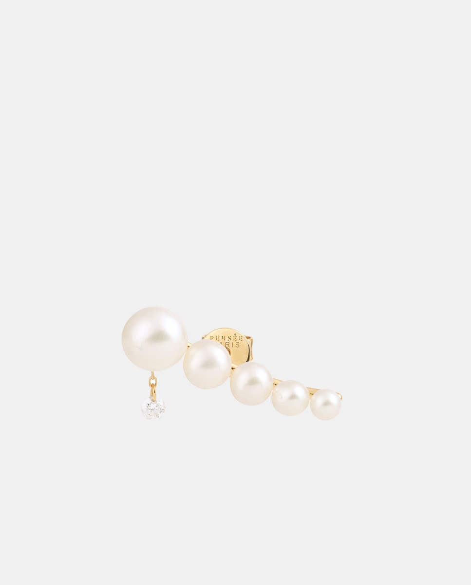 Persée - Piercing Aphrodite de oro y diamantes con perlas.