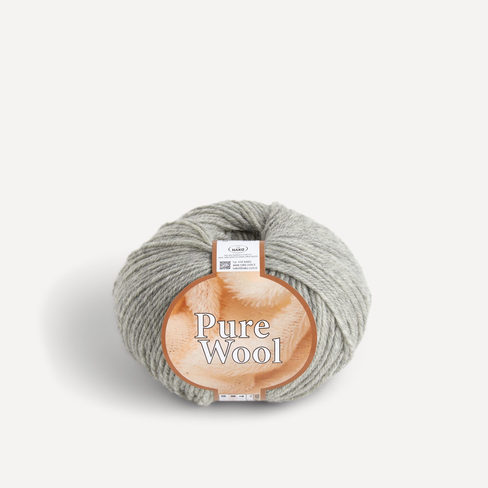 Ovillo de lana 100 gr Pure Wool Nako - Plata Plata-1
