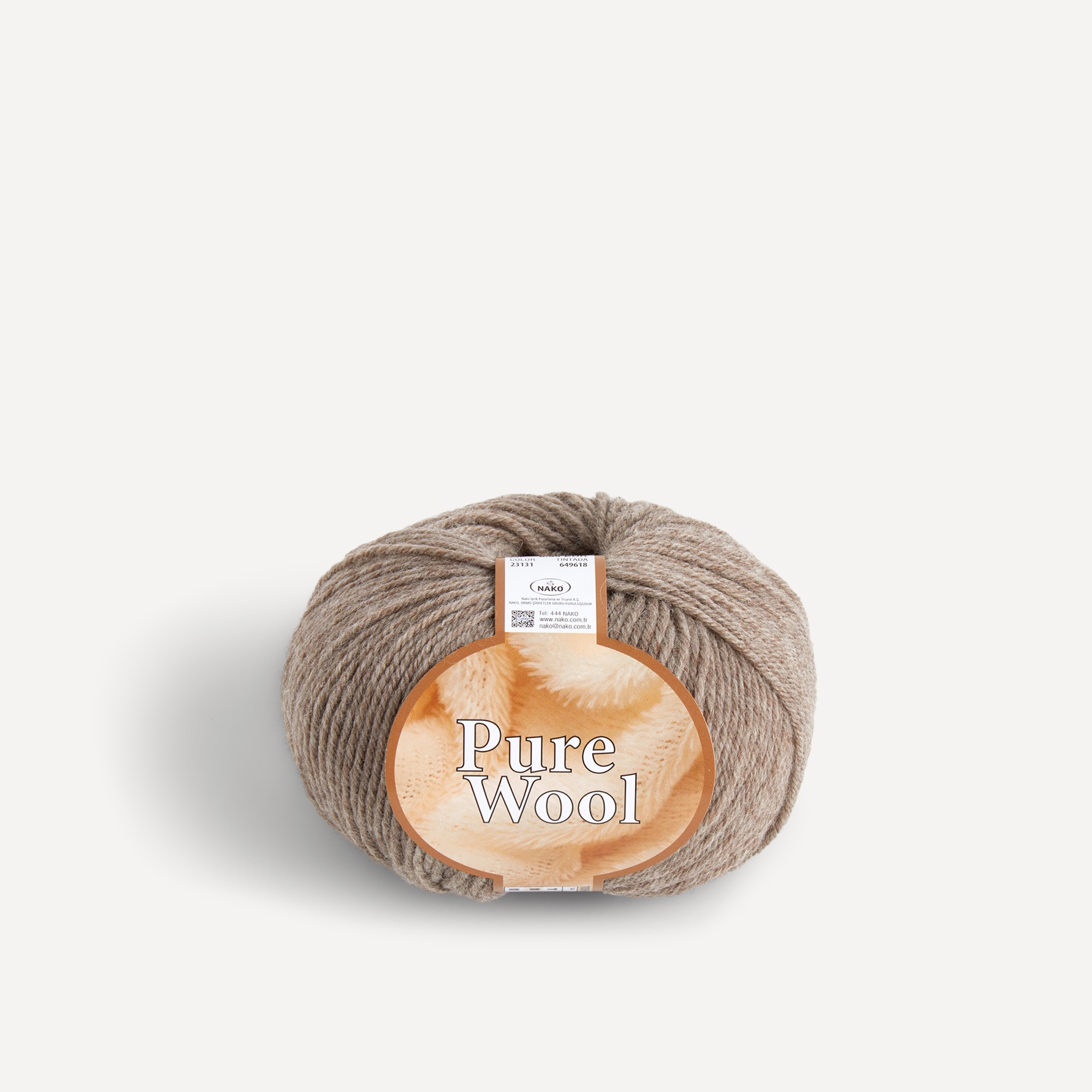 Ovillo de lana 100 gr Pure Wool Nako - Tostado Tostado-1