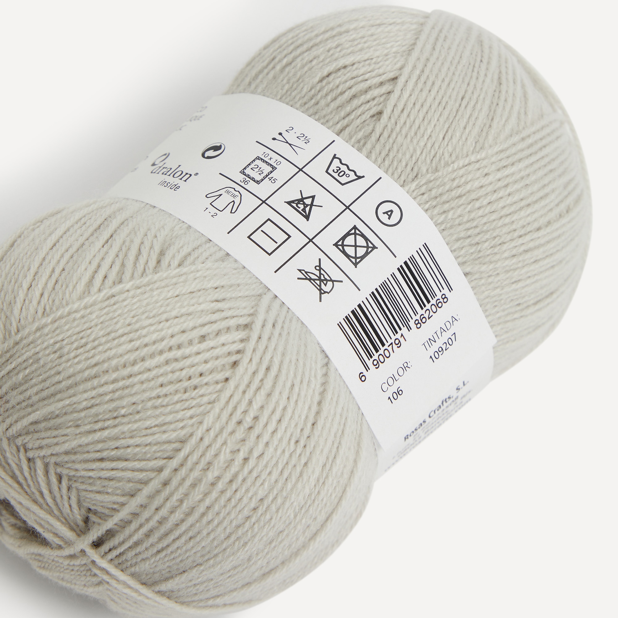 Ovillo acrílico de 50 gr. Mogollón Bebe Rosas Crafts Gris Gris-2