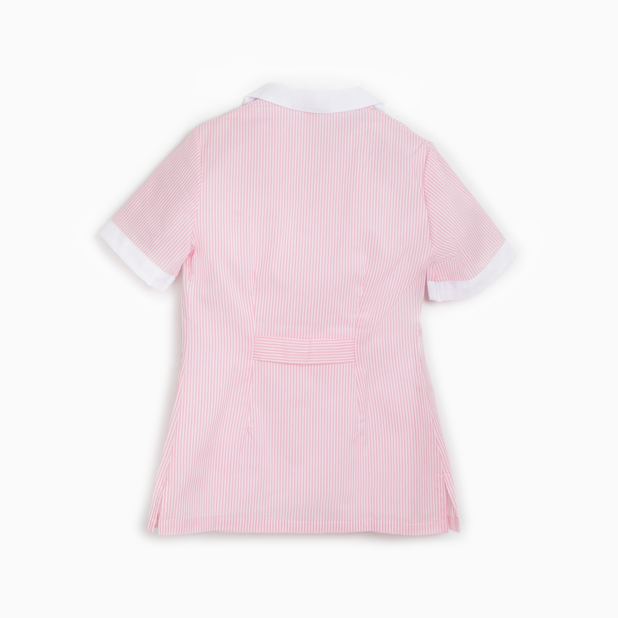Casaco para Uniforme de Trabalho Doméstico às Riscas Lerma Rosa-2