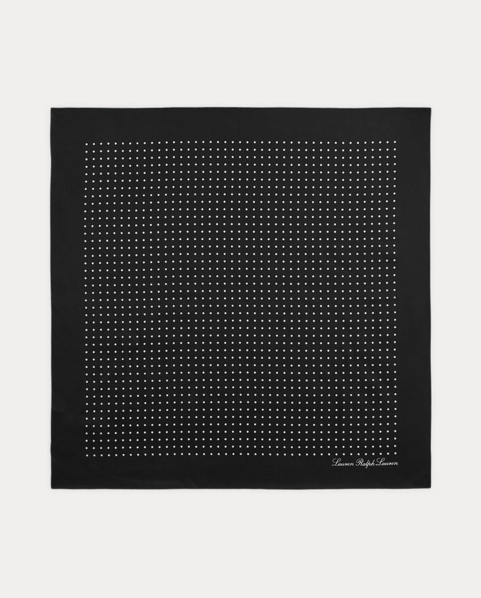 Lenço de Seda às Bolinhas Preto-1