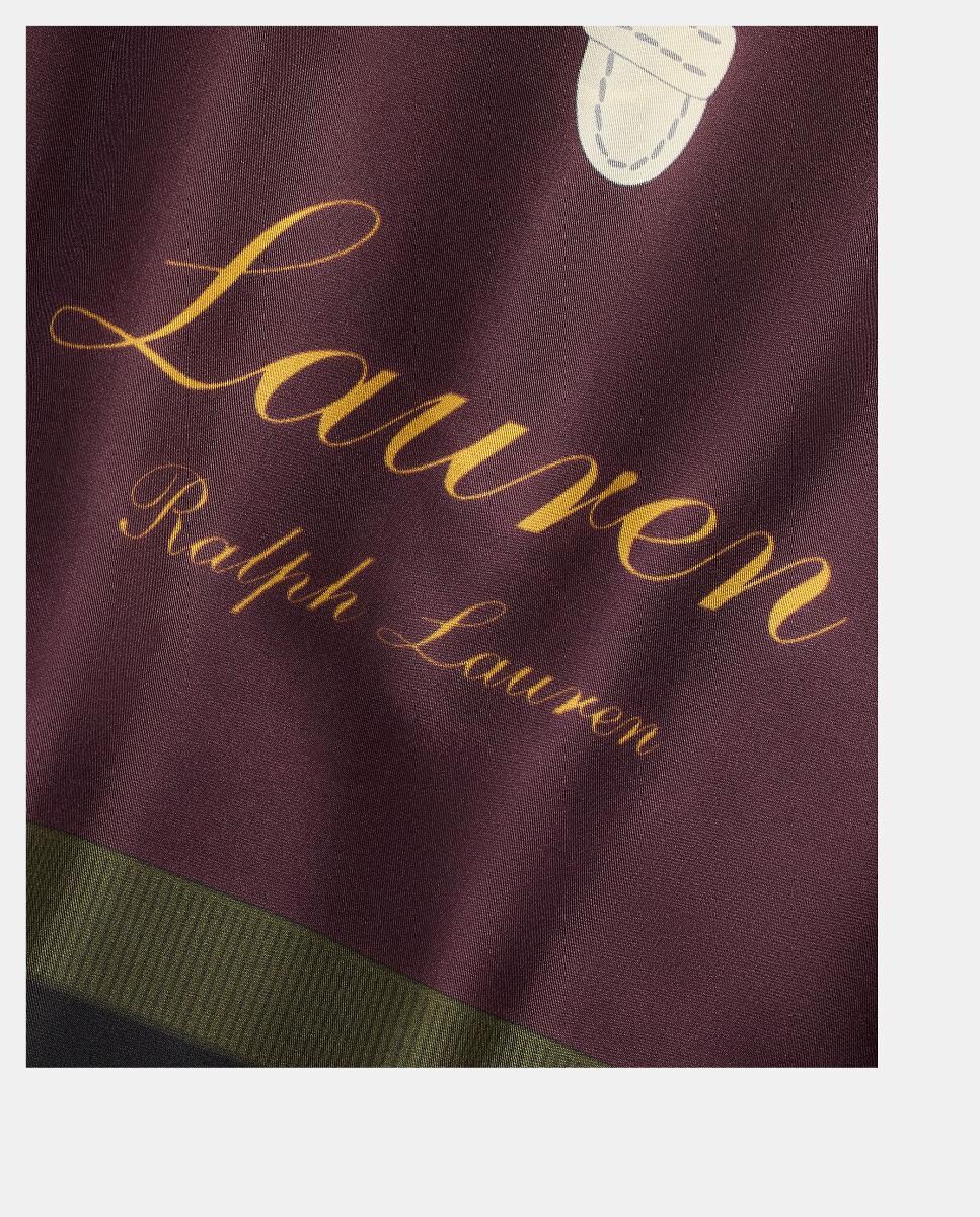 Lenço Quadrado com Estampado de Bridas Grená-3