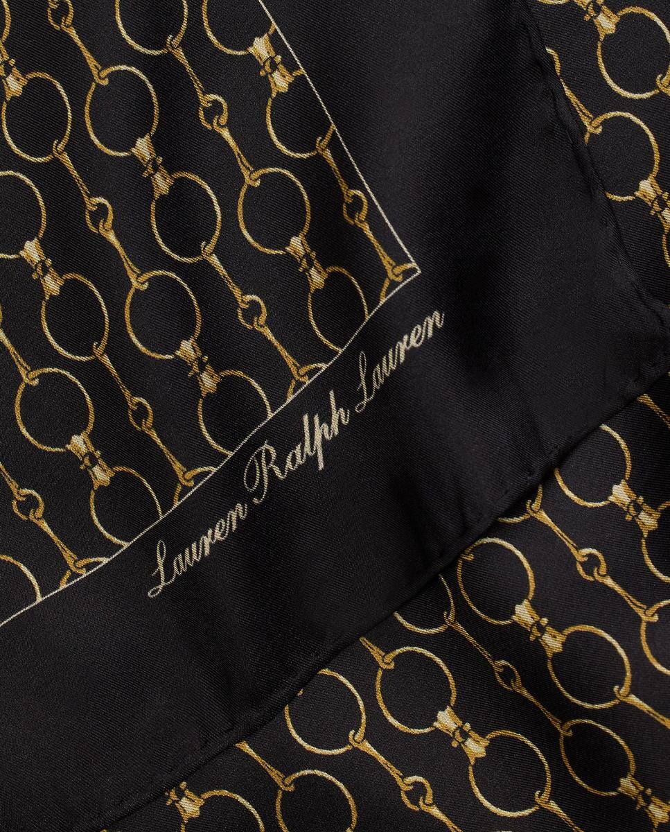 Lenço Quadrado com Estampado de Bridas Preto-3