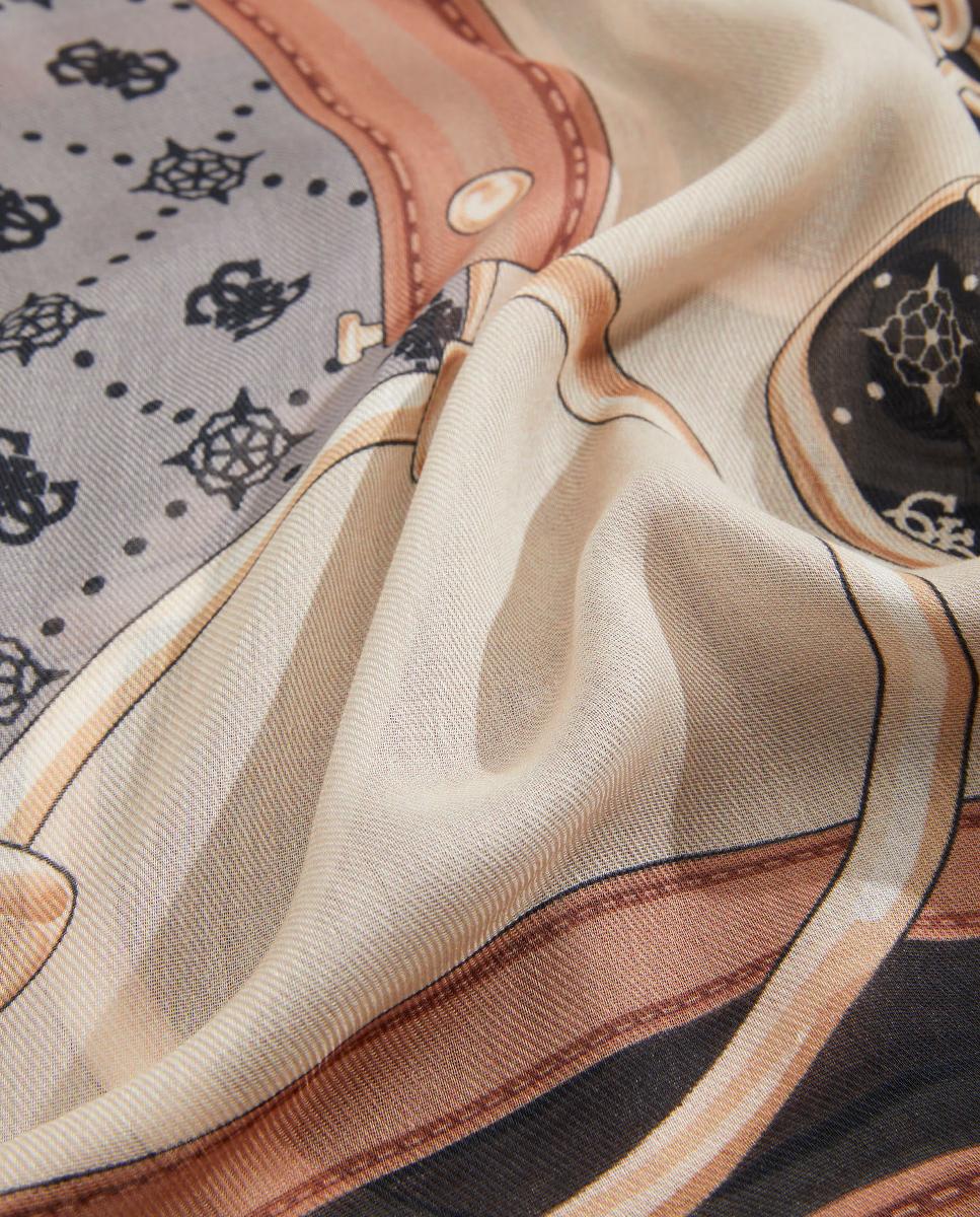 Écharpe Estampada com Logótipo G Cinzento-2