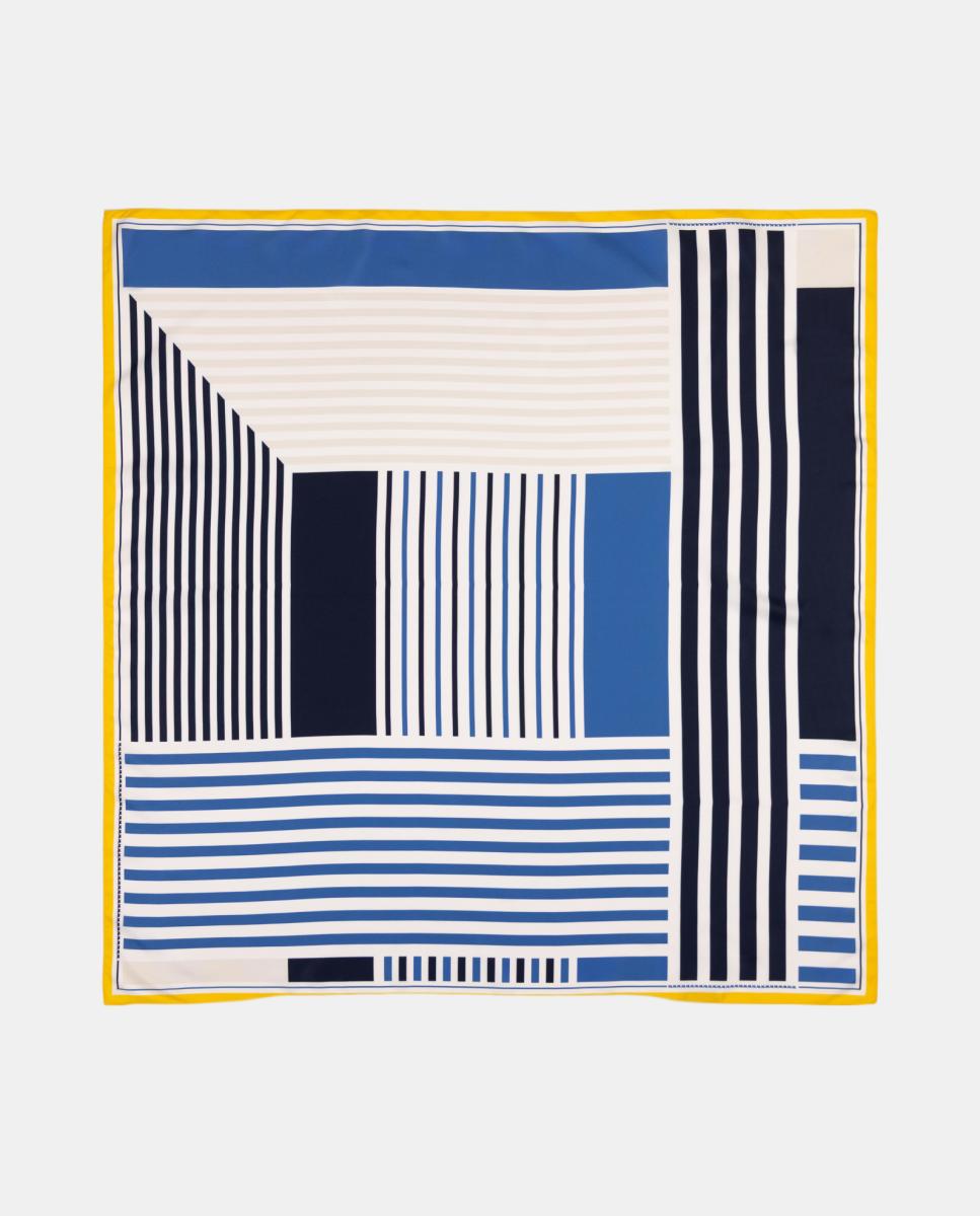 Imagem 0 de Lenço em Formato Carré com Estampado de Fitas às Riscas.
