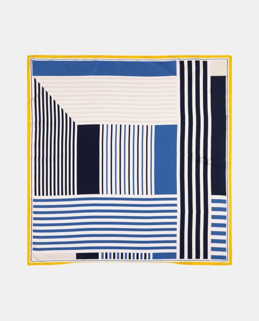 Imagem 0 de Lenço em Formato Carré com Estampado de Fitas às Riscas.