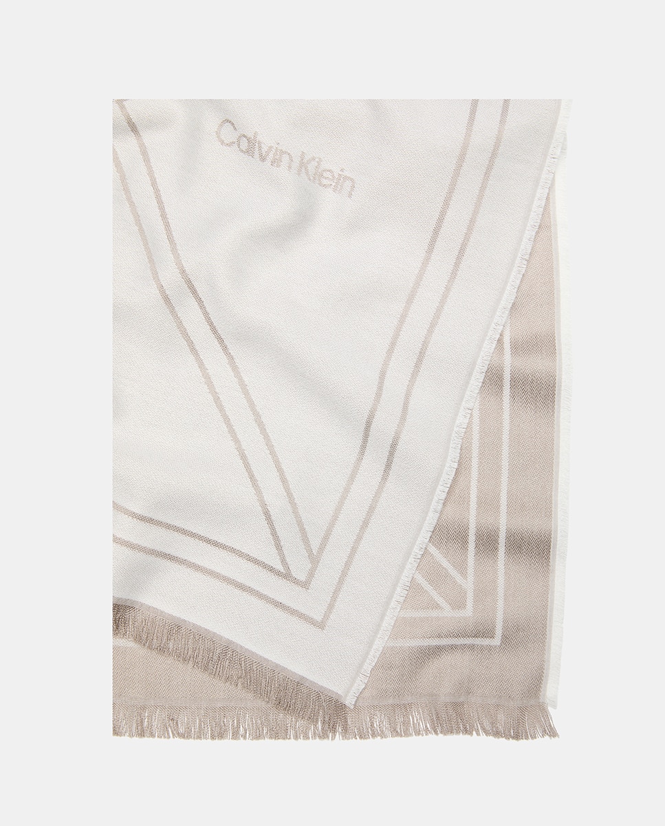 Lenço Retangular Estampado Cinzento-claro-2