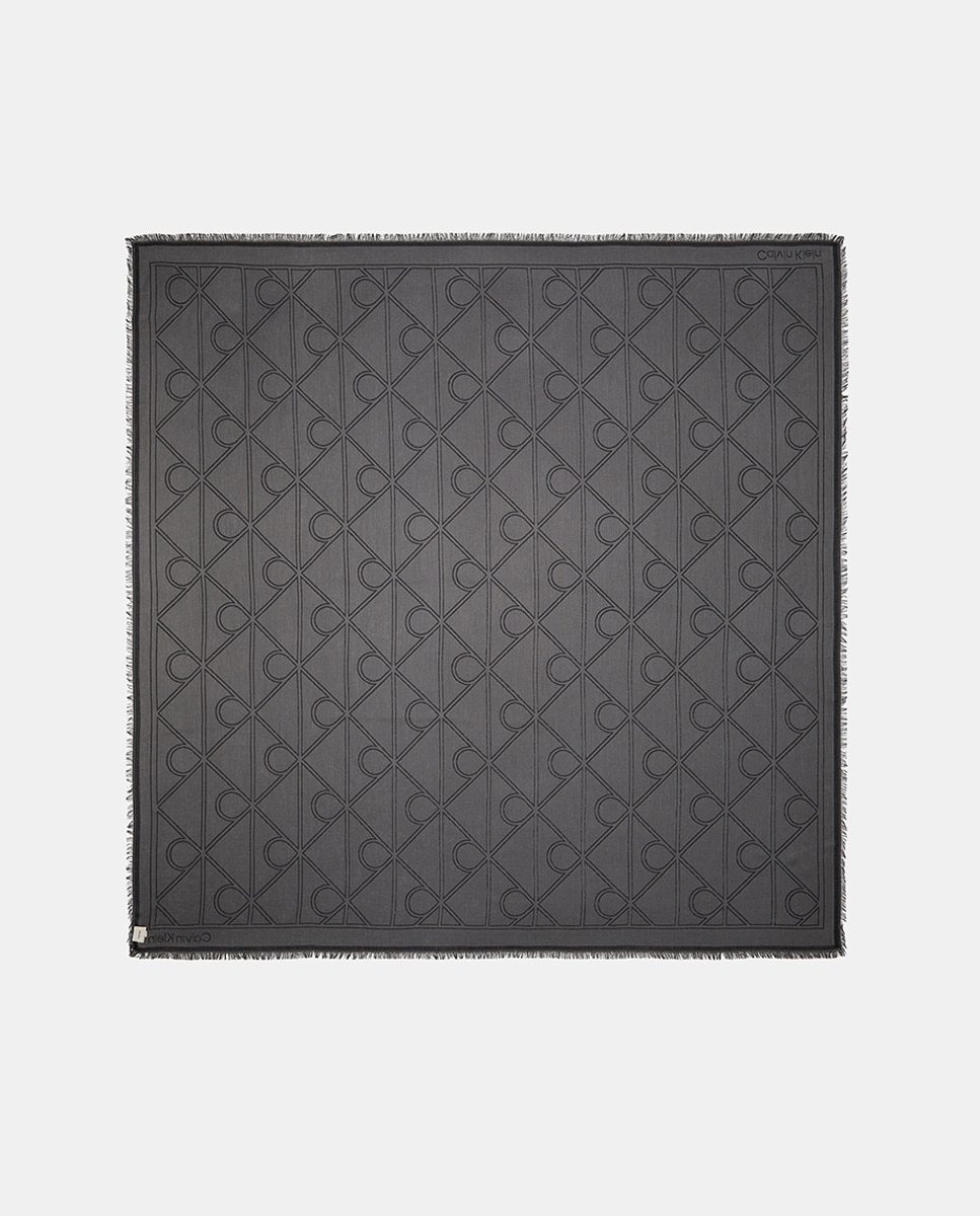 Lenço Quadrado Estampado Preto-2