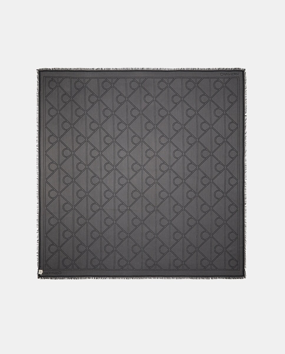 Lenço Quadrado Estampado Preto-2