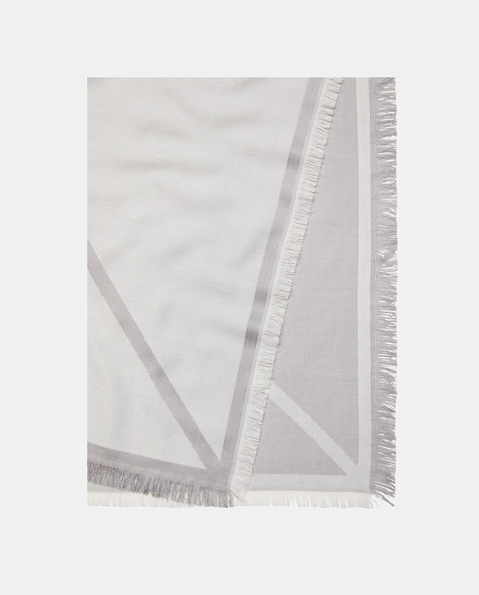 Lenço Quadrado Estampado Cinzento-claro-3