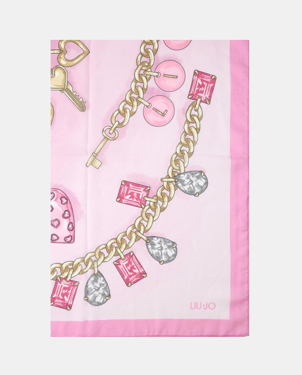 Imagem 0 de Écharpe com Detalhe de Corrente e Elos e Contas Grandes