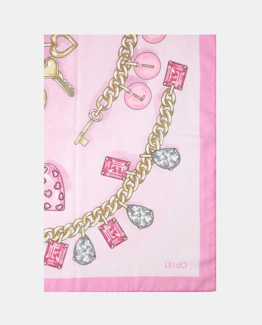 Imagem 0 de Écharpe com Detalhe de Corrente e Elos e Contas Grandes