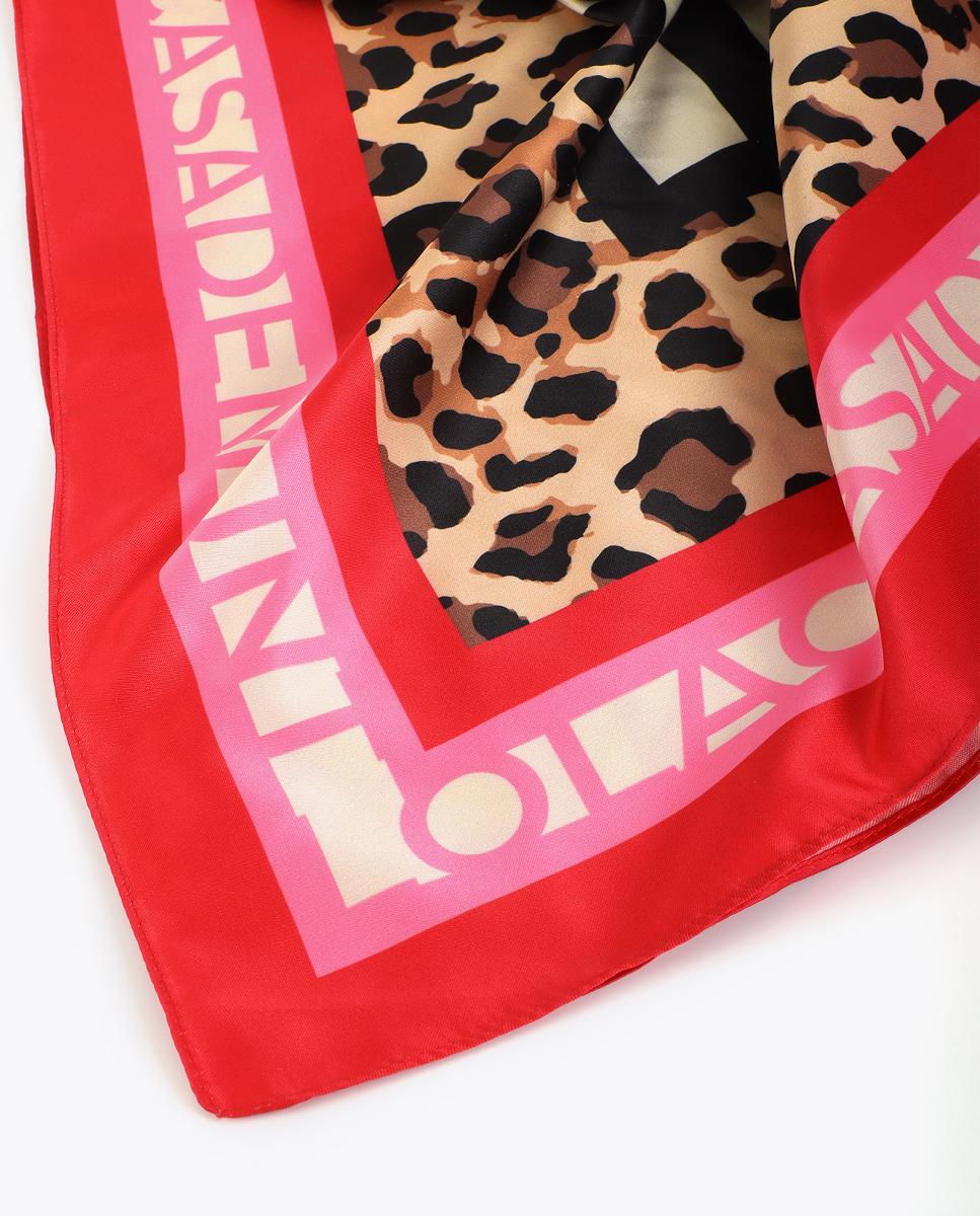 Lenço Acetinado com Estampado às Riscas Branco-5