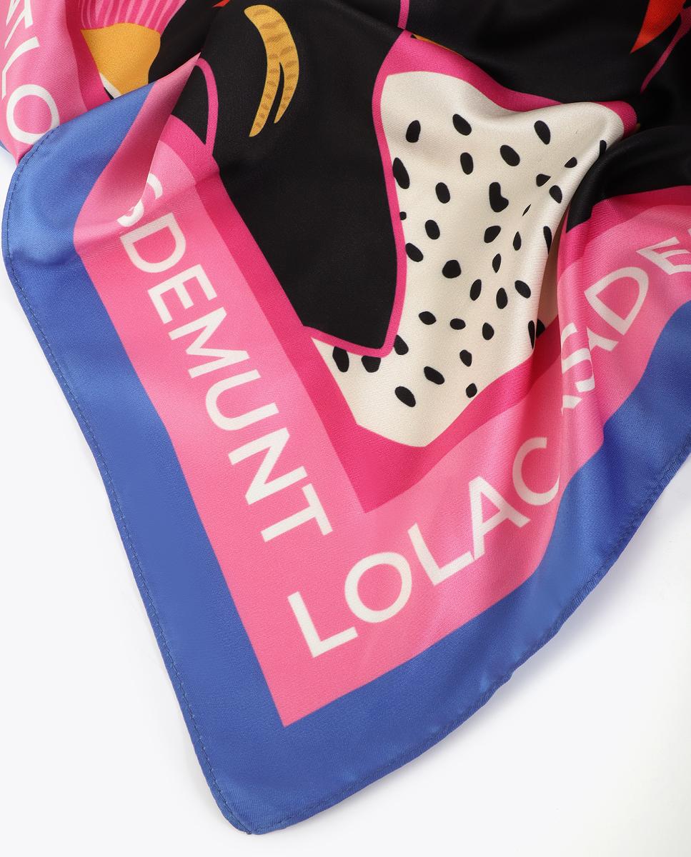 Lenço Acetinado Estampado Preto-2