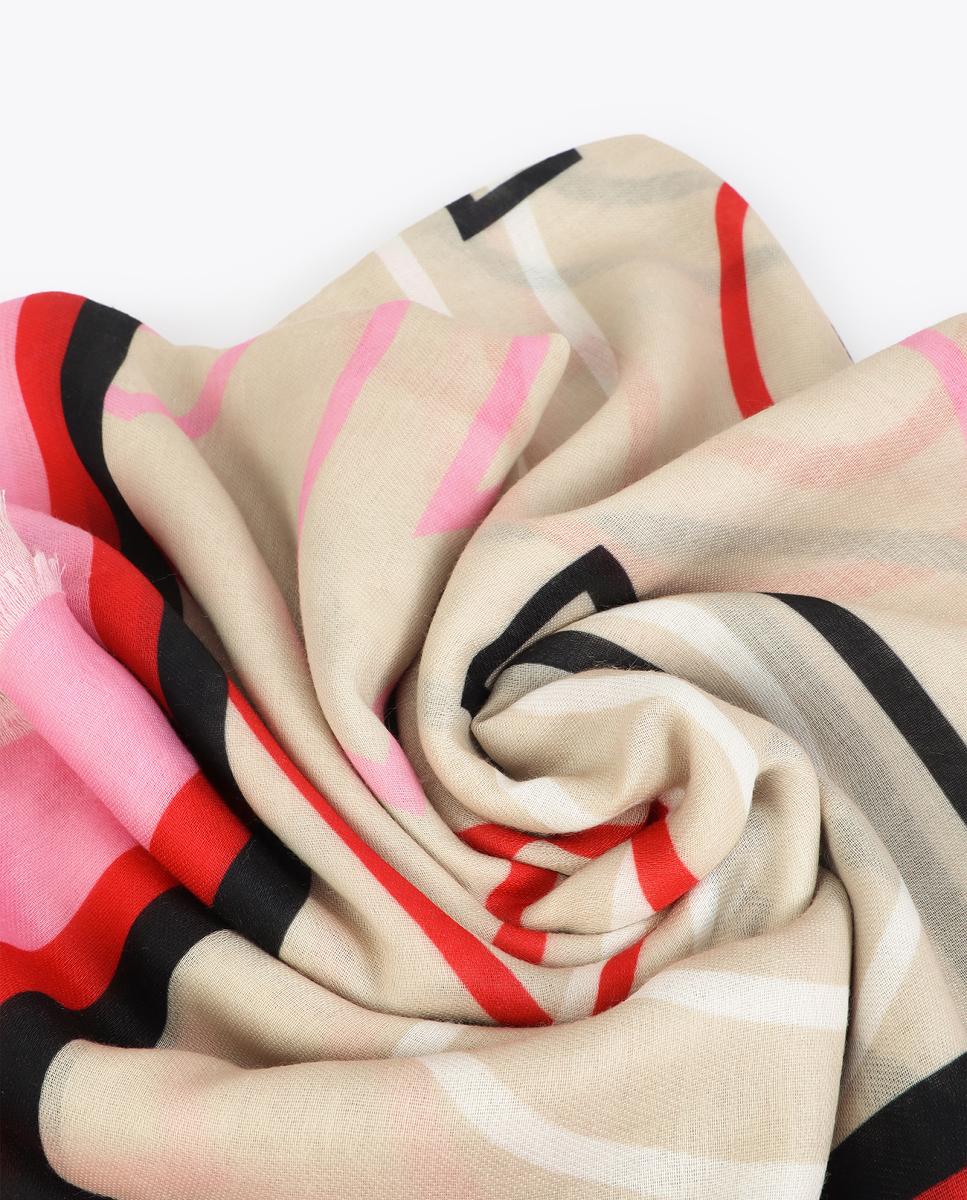 Écharpe Estampada com Letras do Logótipo Nude-6