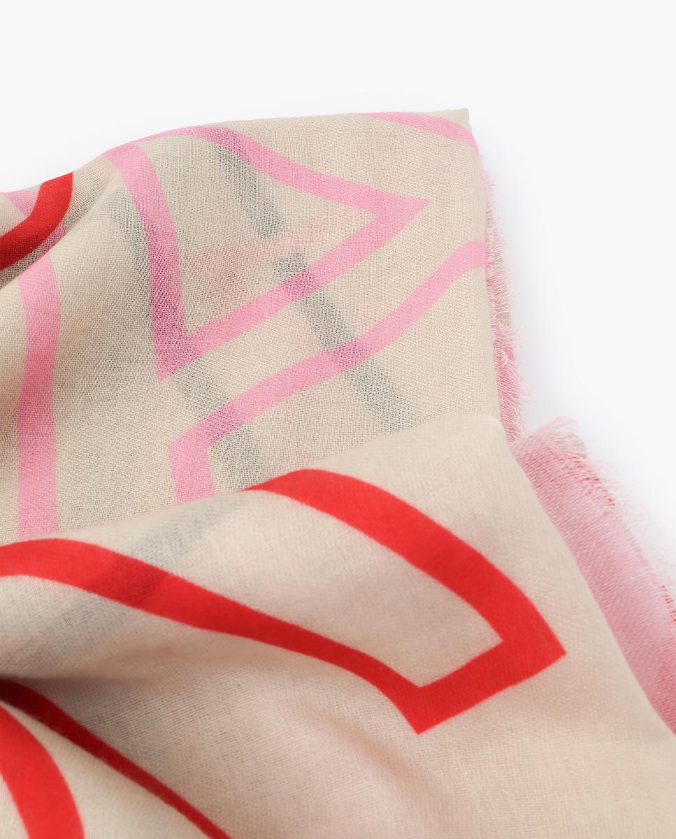 Écharpe Estampada com Letras do Logótipo Nude-7