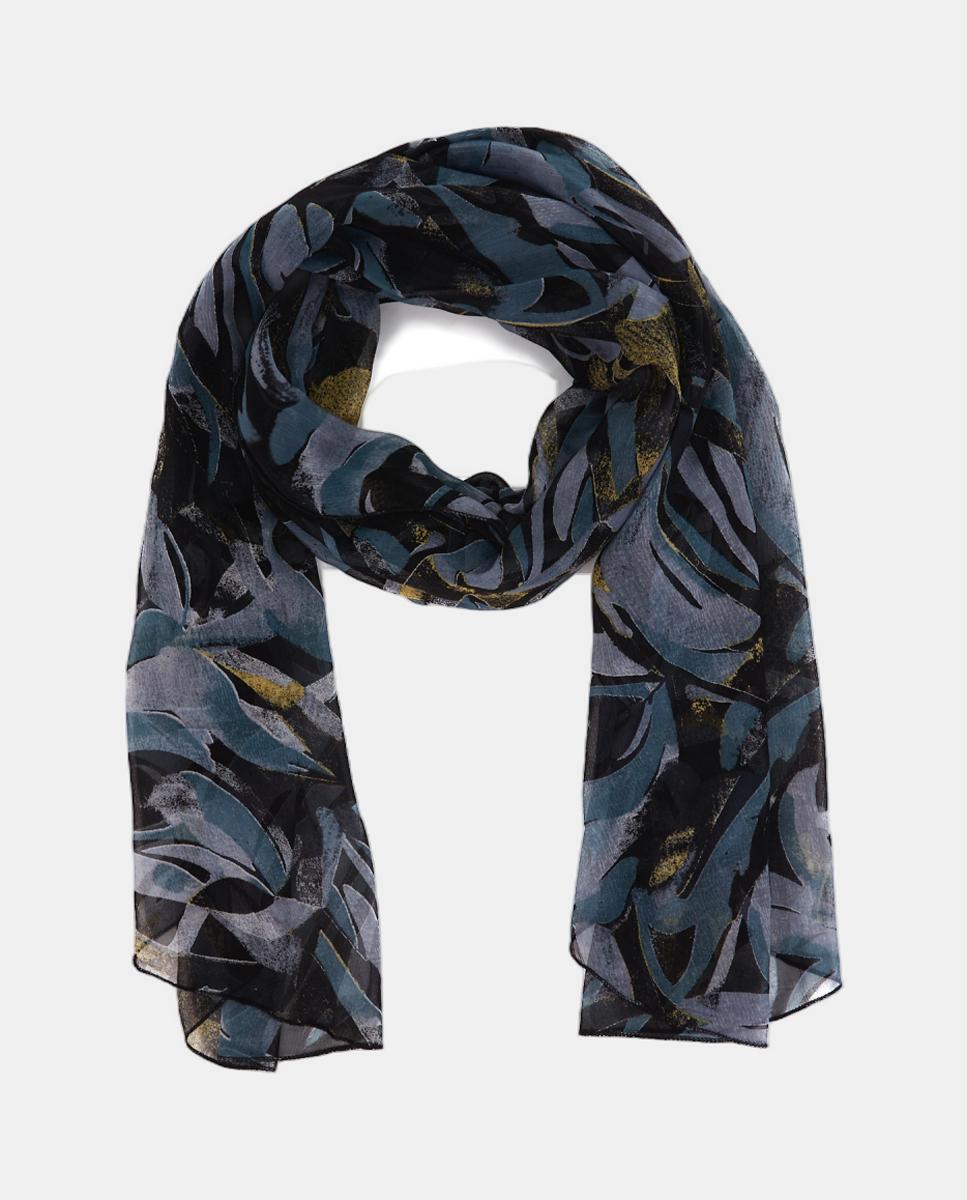 Pañuelo de viscosa con estampado abstracto - Abbacino - Negro Negro-2