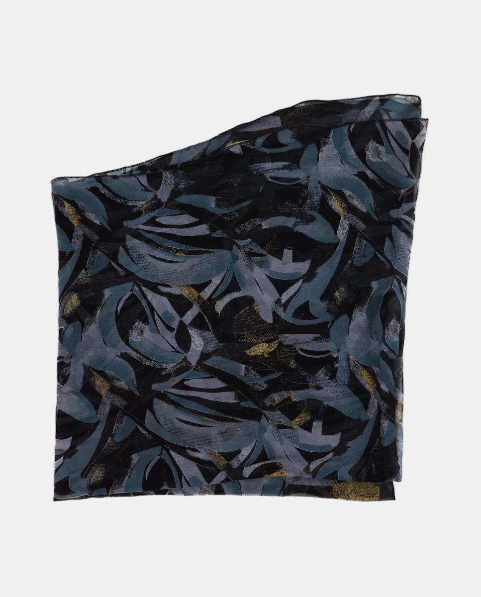 Pañuelo de viscosa con estampado abstracto - Abbacino - Negro Negro-5