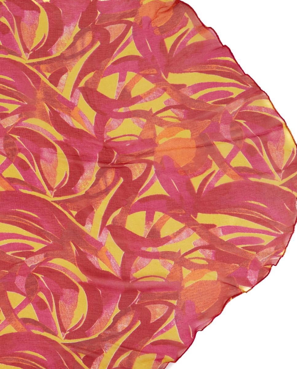 Lenço de Viscose com Estampado Abstrato Laranja-3