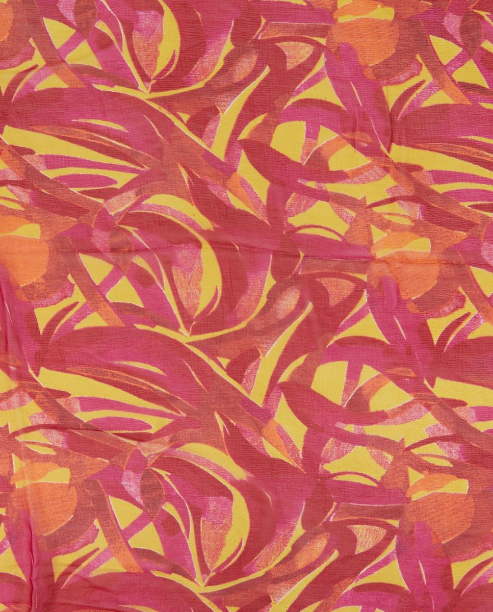 Lenço de Viscose com Estampado Abstrato Laranja-4
