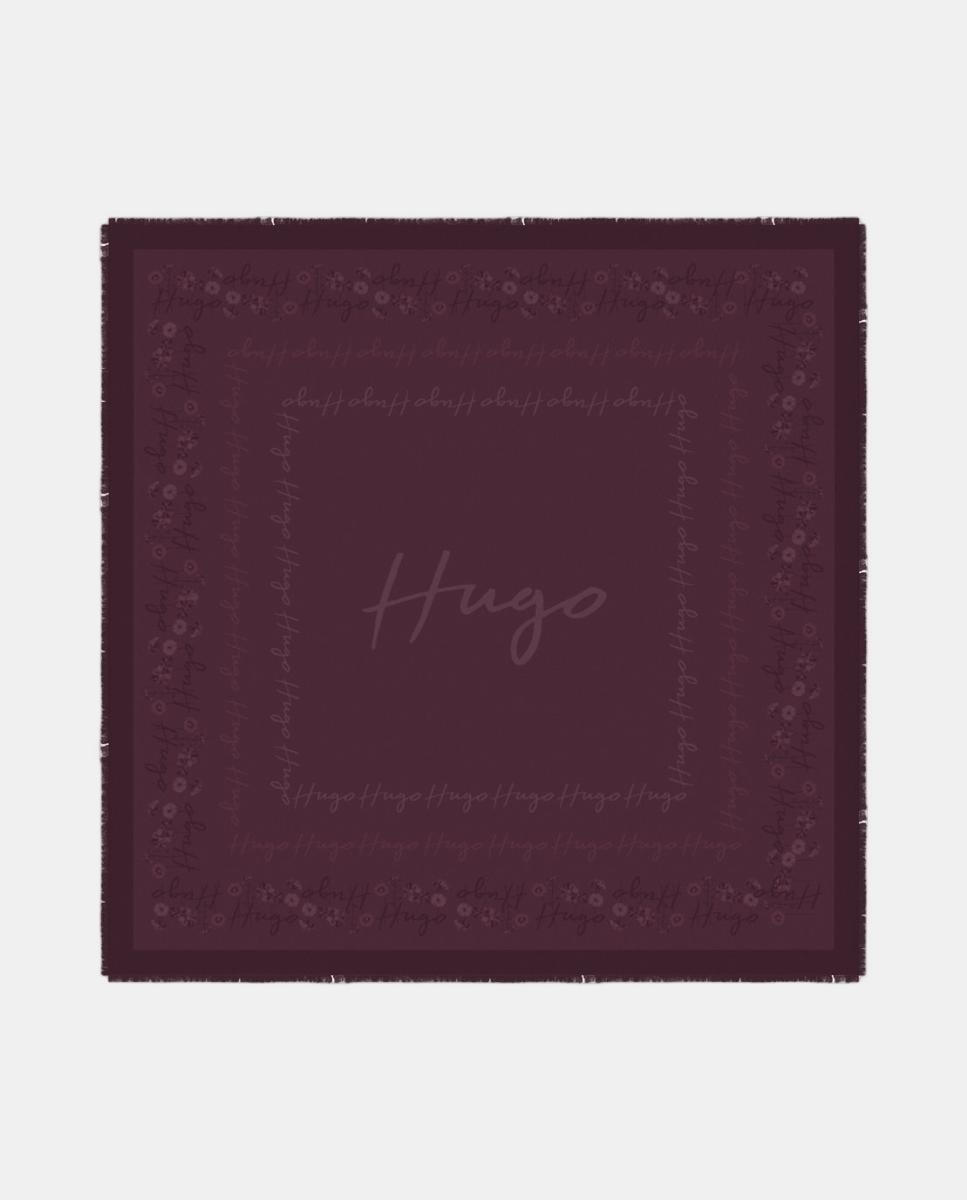 Écharpe Estampada de Modal e Algodão Roxo-1