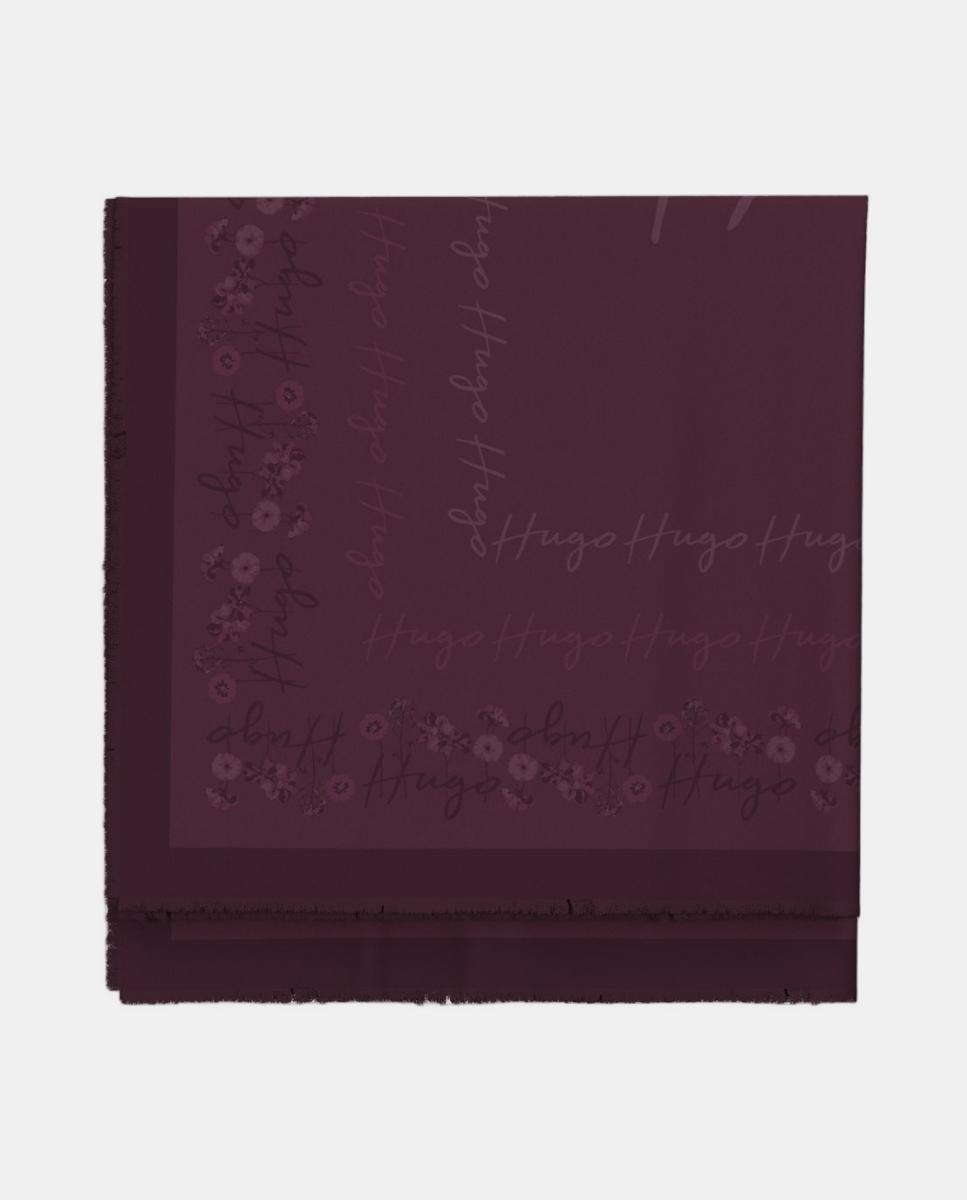Écharpe Estampada de Modal e Algodão Roxo-2