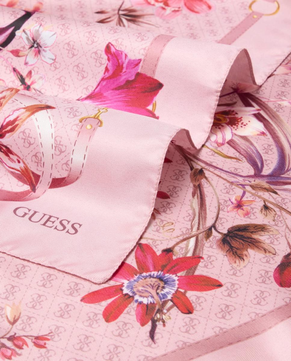 Écharpe com Estampado Floral Rosa-2