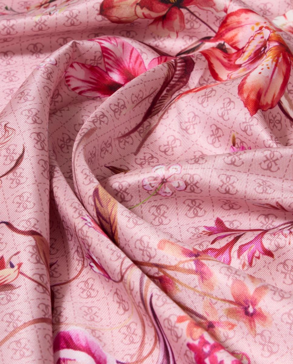 Écharpe com Estampado Floral Rosa-3