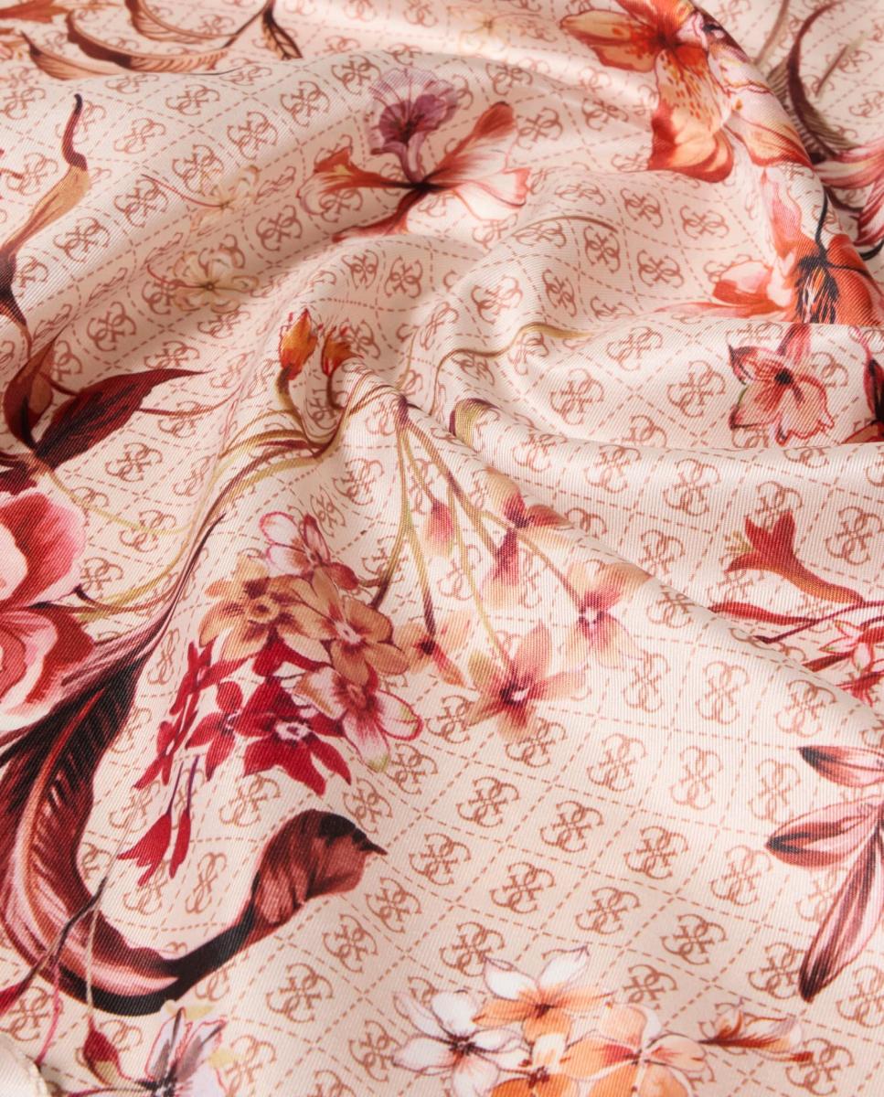 Écharpe com Estampado Floral Bege-2