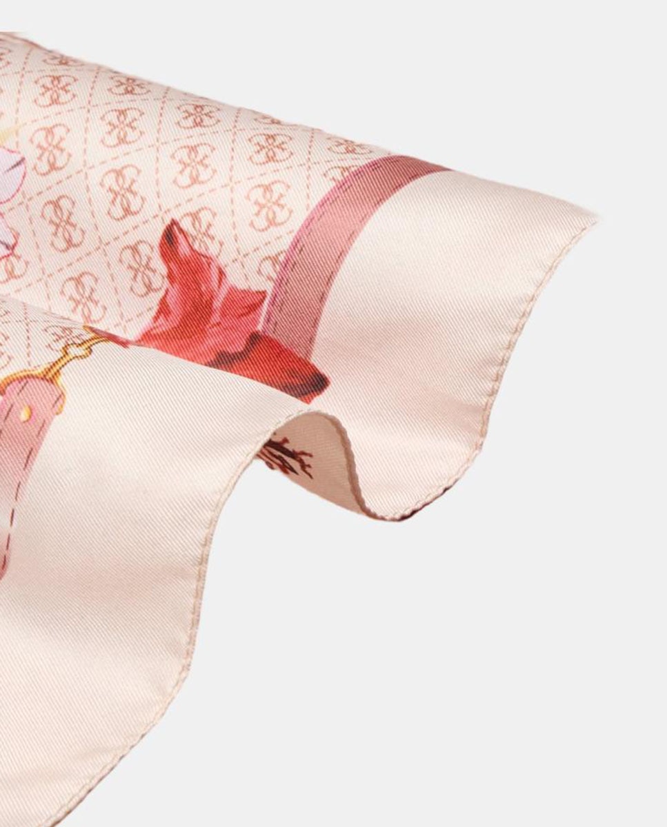 Écharpe com Estampado Floral Bege-3