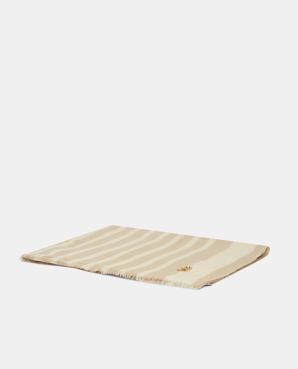 Écharpe às Riscas Bege-3