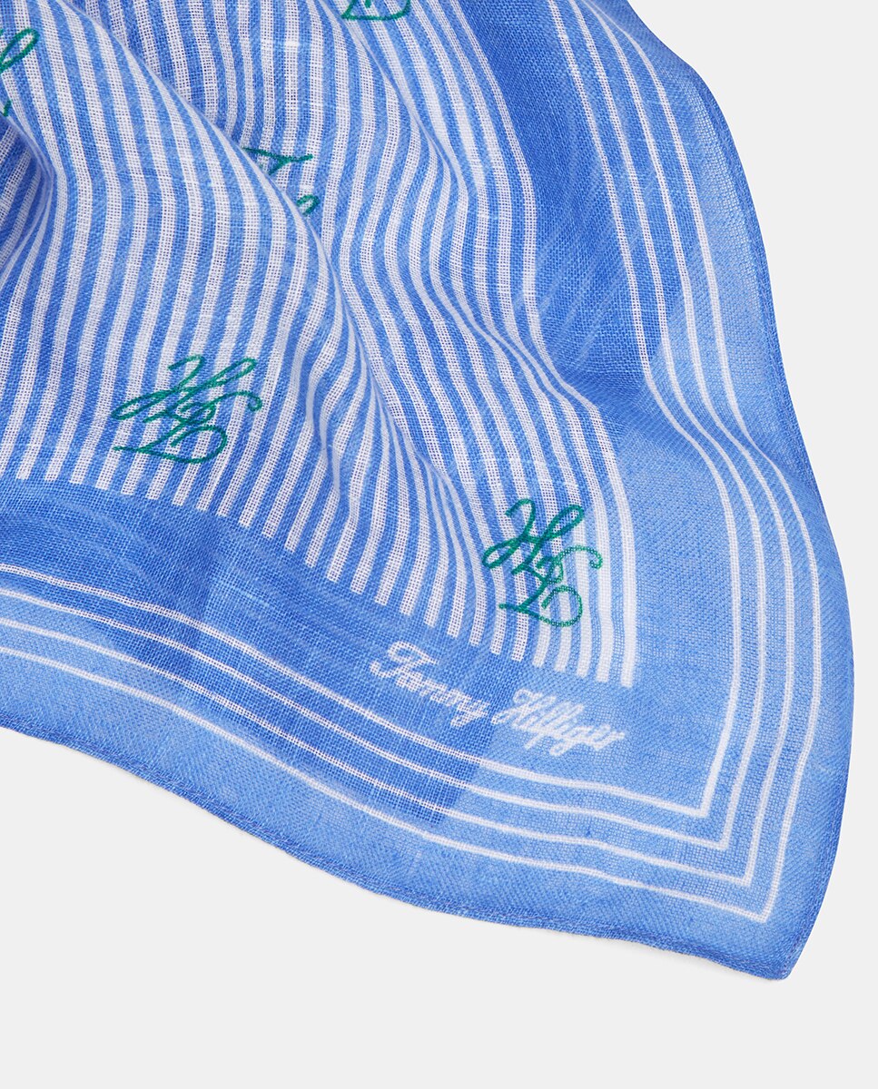 Lenço de Capa de Linho TH Script Azul-claro-2