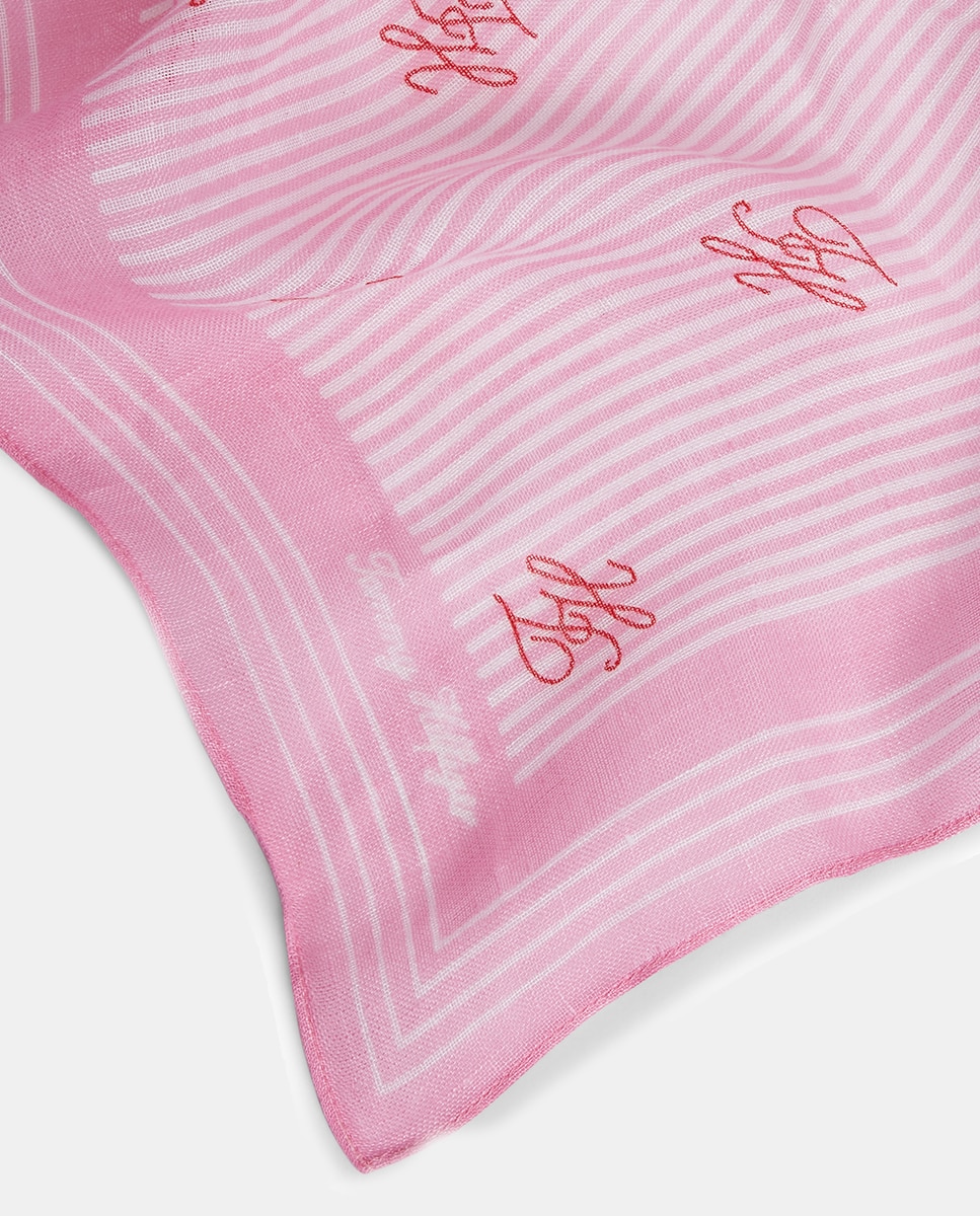 Lenço de Capa de Linho TH Script Rosa-2