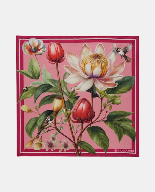 Imagem 0 de Bandana de Seda com Estampado Floral Multicolor - Rosa/Fúcsia Predominantes