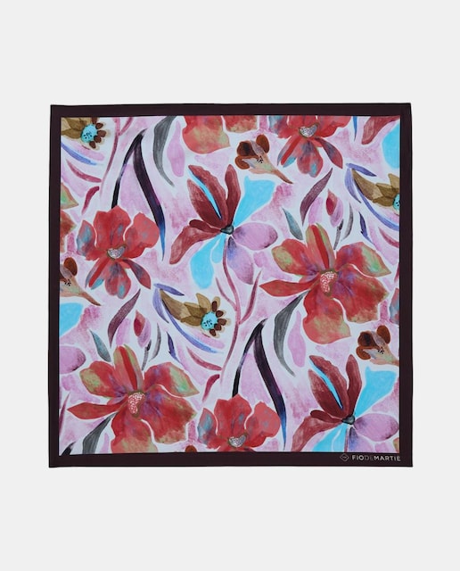 Imagem 0 de Bandana de Seda com Estampado de Folhas - Lilás/Roxo