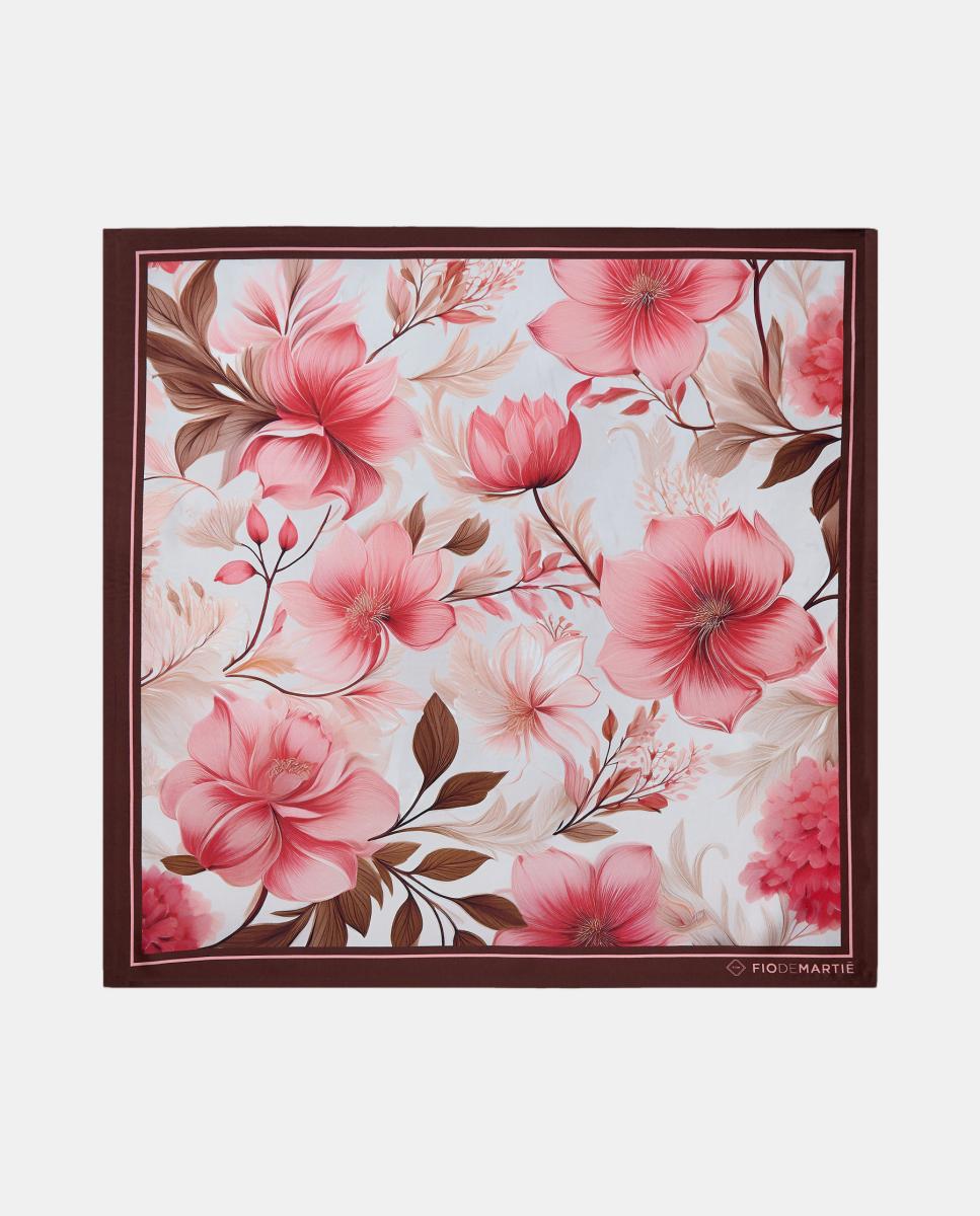 Imagem 0 de Lenço de Estampado Floral - Bege/Bordeaux