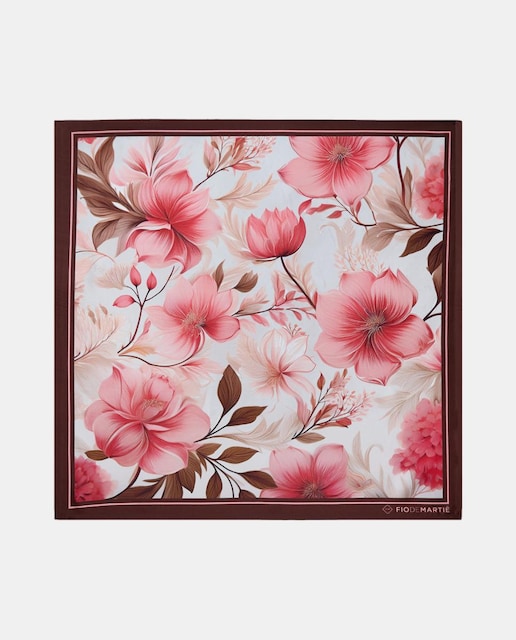 Imagem 0 de Lenço de Estampado Floral - Bege/Bordeaux