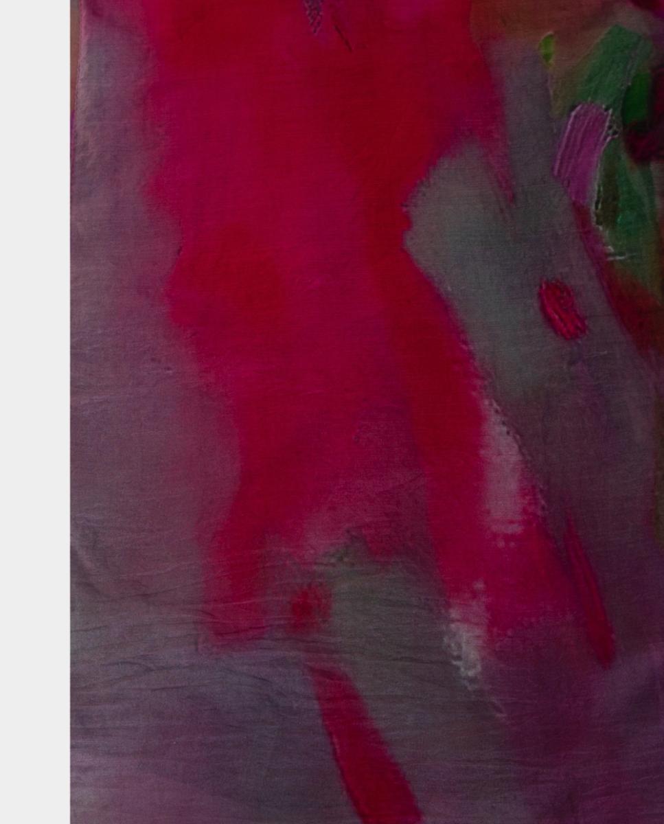 Lenço Quadrado de Seda com Estampado Floral Lilás-3