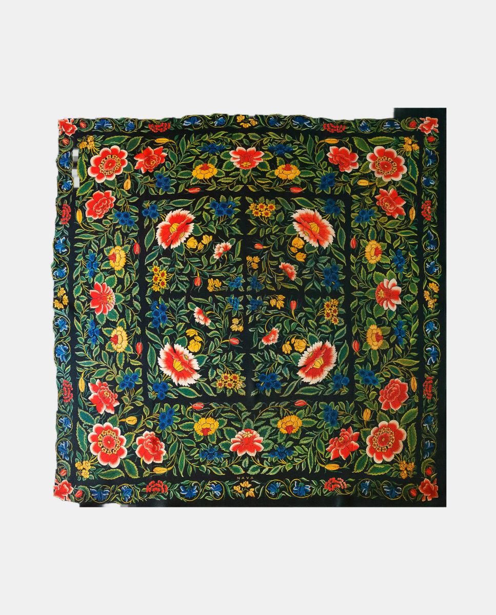 Imagem 0 de Lenço de seda com estampado floral, fabricado em Espanha