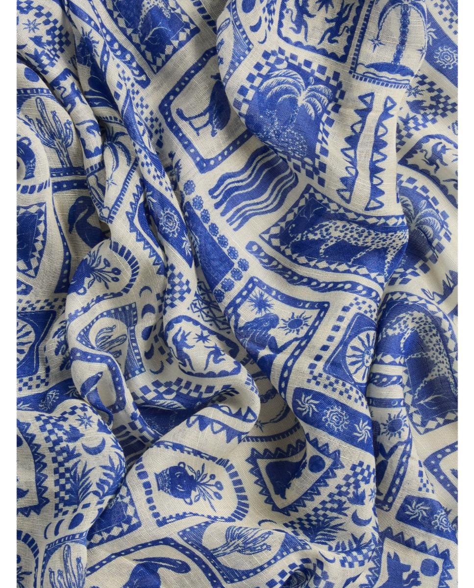 Lenço Quadrado Estampado Azul-marinho-2