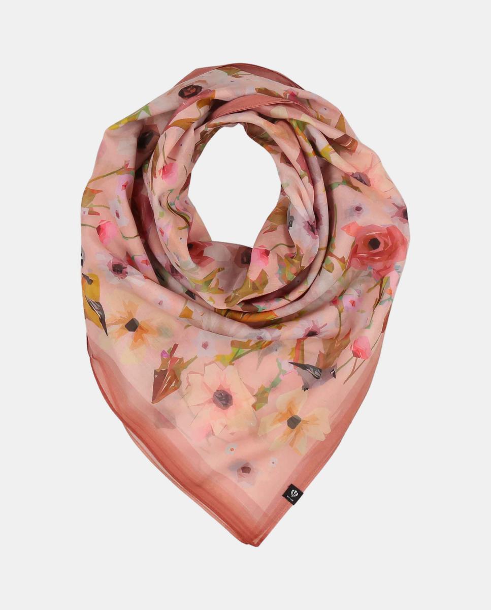 Lenço de algodão estampado Vermelho-3