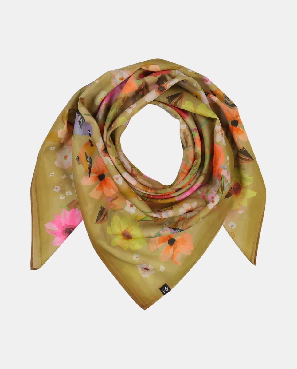 Lenço de Seda Castanho-claro-2