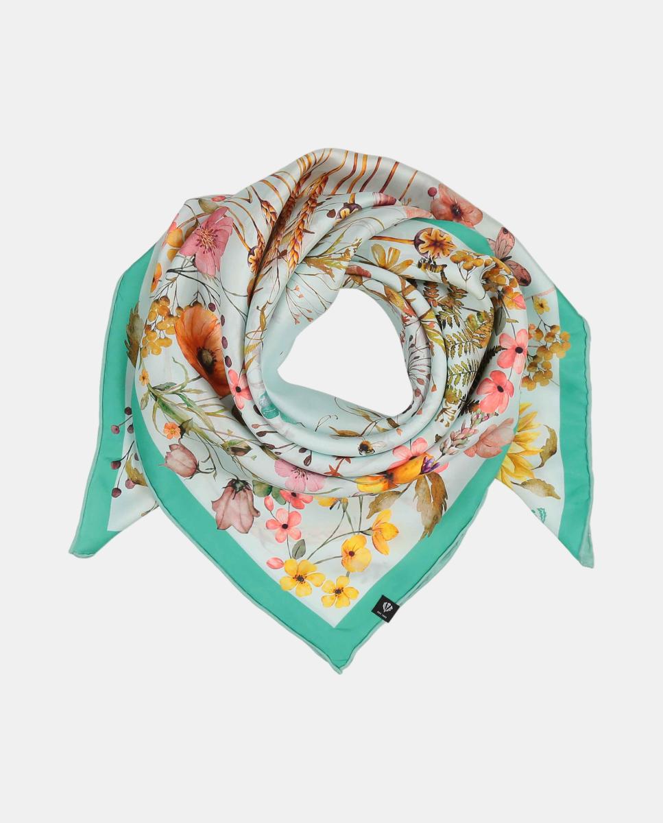 Lenço de Seda Verde Água-2