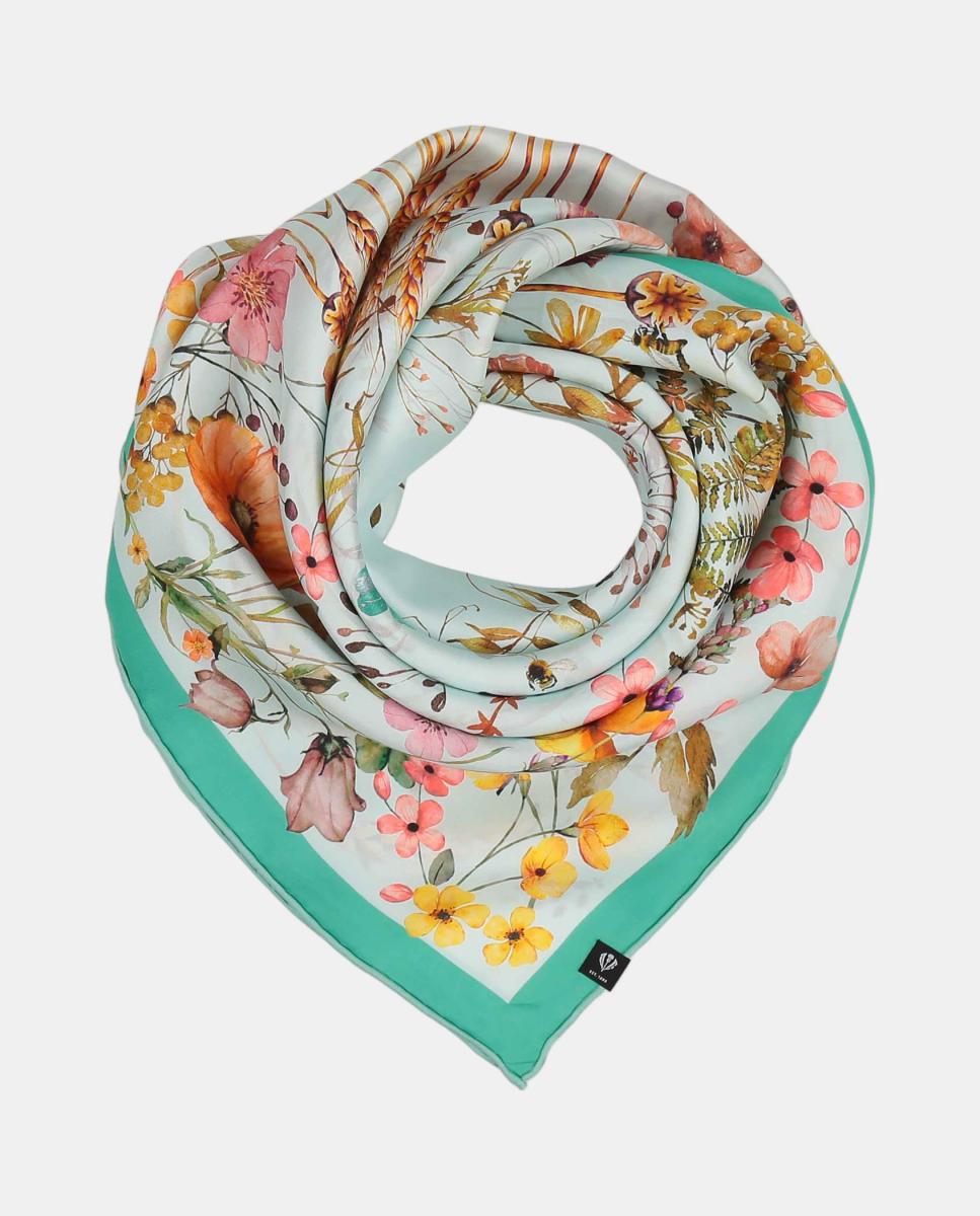 Lenço de Seda Verde Água-3