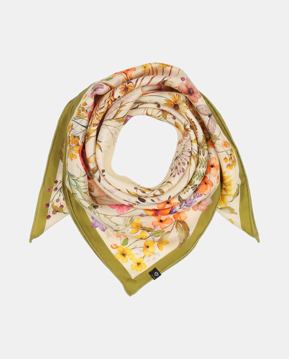 Lenço de Seda Castanho-claro-2