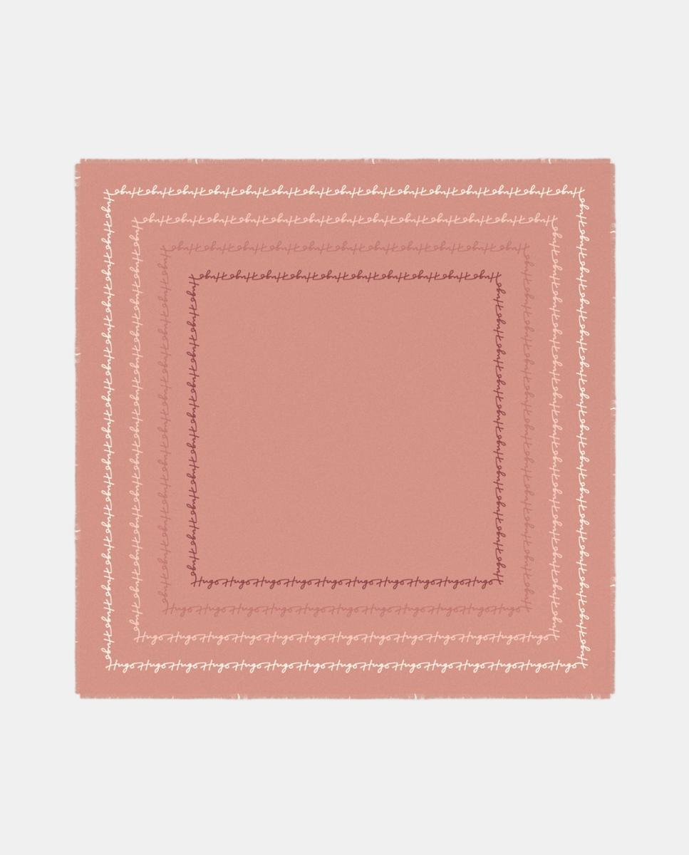 Lenço de Modal e Algodão Estampado Rosa-2