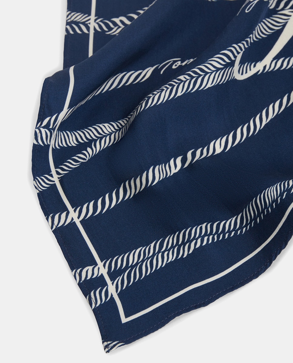 Lenço com Estampado Náutico Azul-marinho-3