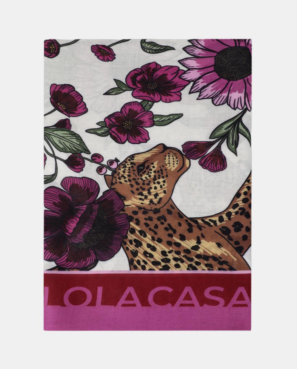 Imagem 0 de Écharpe com Estampado Floral e de Tigres
